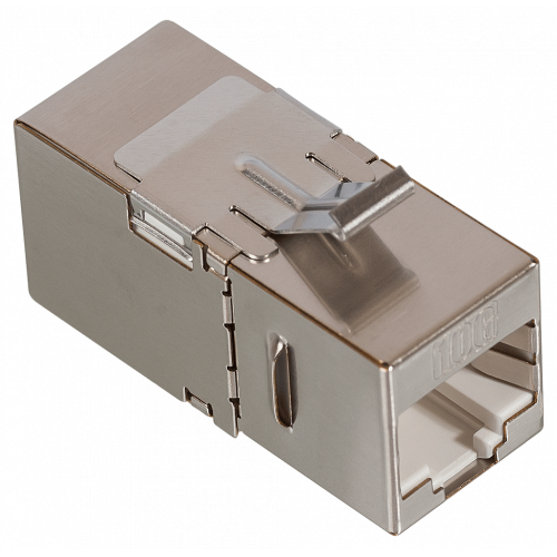 RJ-45 socket coupler, shielded, 90 degrees, category 6A, Keystone form-factor